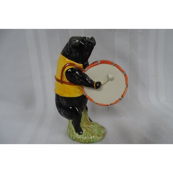 Beswick Ware Pig Promenade Band Michael PP6 Bass Drum & Goldfinch Bird Figurine - Picture 3 of 9